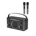 Earldom A40 20W Led Işıklı Karaoke Mikrofonlu Bluetooth Kablosuz Hoparlör - Siyah