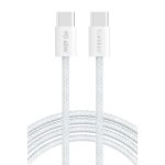 Earldom EC-190CC 2M 60W iPhone 15 Serisi ile Uyumlu Type-C to Type-C PD Hızlı Şarj Kablosu - Beyaz