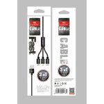 Earldom EC-IMC015 1.2M 3in1 USB to Type-C / Lightning / Micro Hızlı Şarj Kablosu - Siyah - Görsel 2