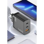 Earldom EU41 2 Adet Type-C ve 1 Adet USB Çıkışlı 65W GAN Şarj Aleti - Siyah - Görsel 2
