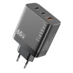Earldom EU41 2 Adet Type-C ve 1 Adet USB Çıkışlı 65W GAN Şarj Aleti - Siyah