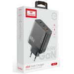 Earldom EU41 2 Adet Type-C ve 1 Adet USB Çıkışlı 65W GAN Şarj Aleti - Siyah - Görsel 4