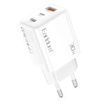 Earldom EU51 Type-C Lightning ve USB Çıkışlı 30W PD Hızlı Şarj Aleti - Beyaz