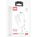 Earldom EU52 Type-C Lightning ve USB Çıkışlı 45W PD Hızlı Şarj Aleti - Beyaz - Görsel 5