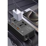 Earldom LT01 200W AC 220V Çıkışlı PD Destekli 4 Portlu Araç İçi Güç Dönüştürücü - Siyah - Görsel 3