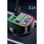 Earldom M103 Bluetooth USB ve Type C Çıkışlı Hızlı Şarj Dijital FM Transmitter - Siyah - Görsel 4
