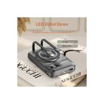Earldom PD28 10.000 mAh 22.5W Kablosuz Şarjlı Dijital Göstergeli PD Hızlı Şarj Mini Powerbank - Mor - Görsel 3