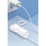 Earldom PD46 5.000 mAh 20W Dahili Type-C Çıkışlı Ekstra Dahili 2.5W Saat Şarj Kablolu PD Hızlı Şarj Mini Powerbank - Siyah - Görsel 2