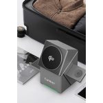 Earldom WC65 3in1 15W Telefon 2.5W Saat ve 5W Airpods İçin Kablosuz Şarj Standı - Gri - Görsel 5