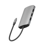 Energea AluHub HD Pro 2 100W Type-C PD Şarj Destekli 8in1 4K Hub Dönüştürücü - Koyu Gri - Görsel 3