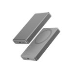 Energea AluPac 10K 10.000 mAh 20W Type-C ve 15W Kablosuz Şarj Çıkışlı PD Hızlı Şarj Magsafe Powerbank - Natural Grey