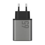Energea AmpCharge GaN65 2 Adet 65W Type-C ve 30W USB 3.0 Çıkışlı Hızlı Şarj Aleti - Koyu Gri - Görsel 5