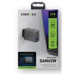 Energea AmpCharge GaN65 2 Adet 65W Type-C ve 30W USB 3.0 Çıkışlı Hızlı Şarj Aleti - Koyu Gri - Görsel 6
