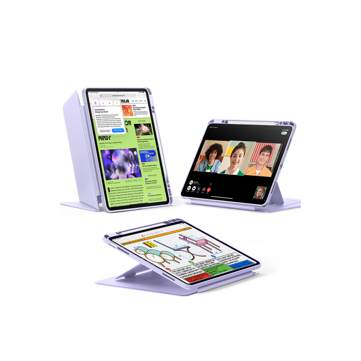esr-apple-ipad-air-13-2024-flip-hybrid-kalemlikli-tablet-kilifi-mor-web ESR Apple iPad Air 13 (2024) Flip Hybrid Kalemlikli Tablet Kılıfı - Mor - Görsel 1