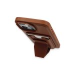 HDD Apple iPhone 14 Pro Kılıf HD Deri Luxury Magnet Kartvizitli Kapak - Kahverengi - Görsel 3