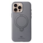 HDD Apple iPhone 15 Pro Max Vapor Deri Magsafe Standlı Kılıf - Titan Gri - Görsel 2