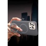 HDD Apple iPhone 16 Vapor Deri Magsafe Standlı Kılıf - Titan Gri - Görsel 5