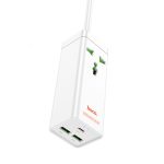 Hoco. AC9A 1.5M Talent 2 Adet USB 1 Adet Type-C 1 Adet Priz PD30W Şarj Aleti - Beyaz