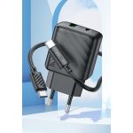 Hoco. CS23A Sunlight 30W 1 Adet Type-C ve 1 Adet USB 3.0 QC Çıkışlı Ekstra Type-C to Type-C Kablolu PD Hızlı Şarj Aleti - Siyah - Görsel 5