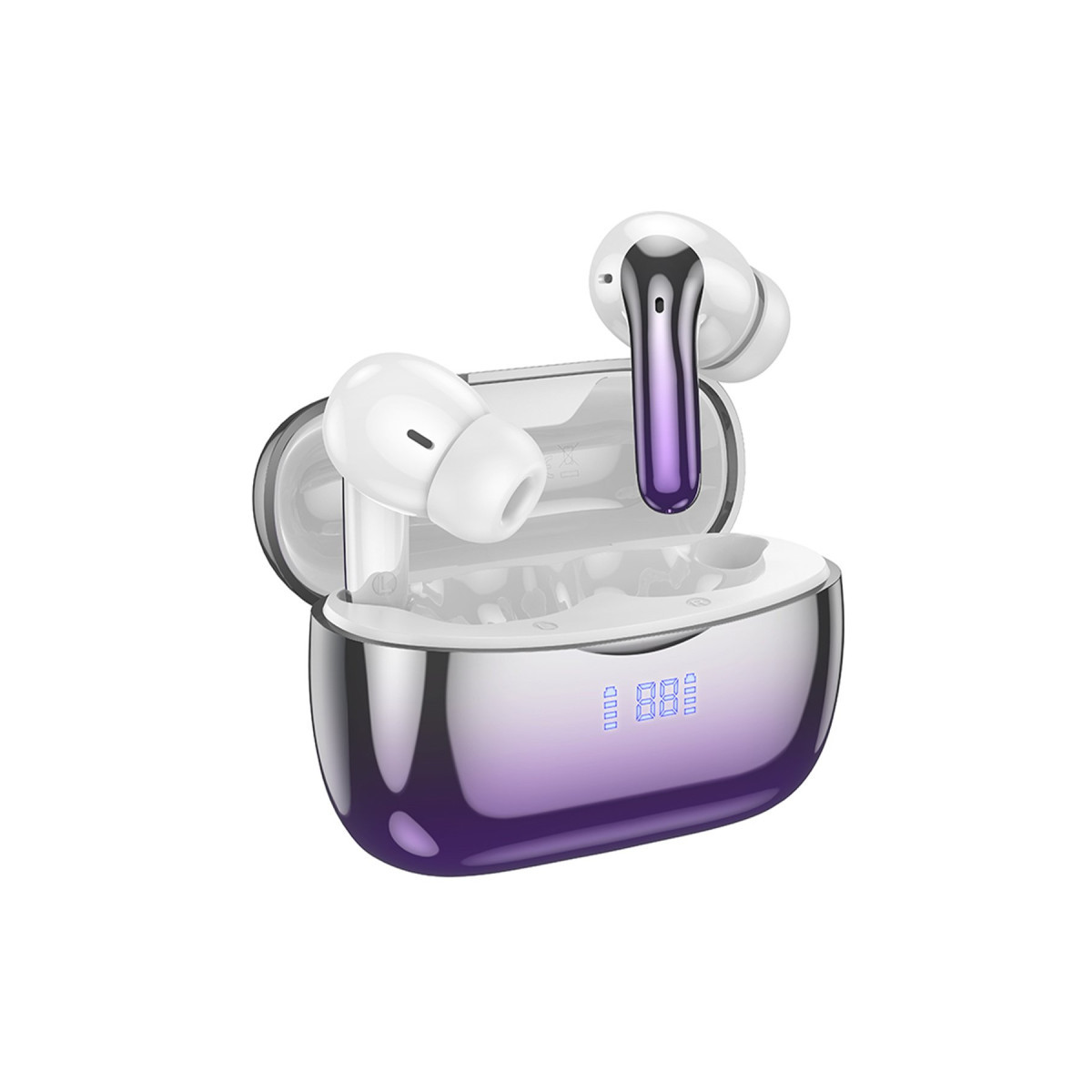 Hoco. EQ16 Aktif Gürültü Engelleyici Özellikli Bluetooth 5.3 Kablosuz TWS Airpods Kulaklık - Mor