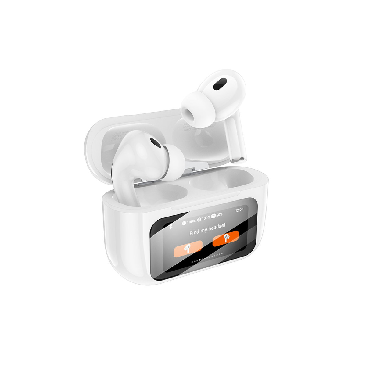 Hoco. EW72 BT 5.4 Aktif Gürültü Engelleyici Özellikli Dijital Dokunmatik Ekranlı Airpods Bluetooth Kulaklık – Beyaz görseli 3