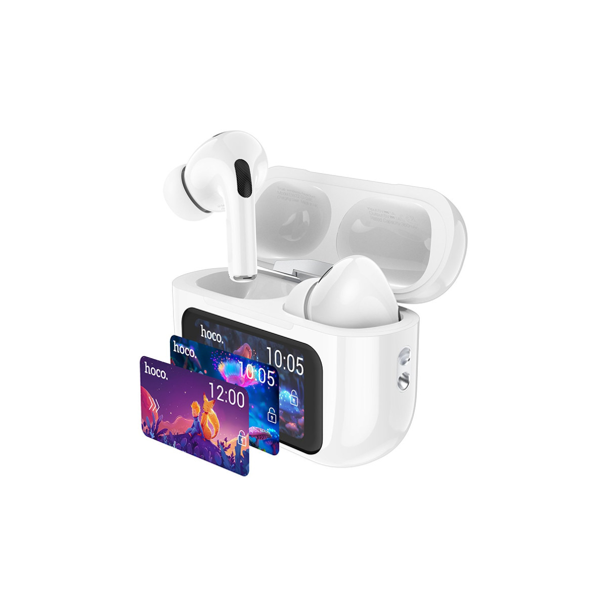 Hoco. EW72 BT 5.4 Aktif Gürültü Engelleyici Özellikli Dijital Dokunmatik Ekranlı Airpods Bluetooth Kulaklık – Beyaz görseli 1