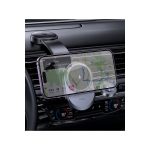 Hoco. HW28 Excelso Yapışkanlı 15W Kablosuz Şarj ve 2.5W Kablosuz Saat Şarj Destekli Magsafe Araç Tutucu - Siyah - Görsel 7