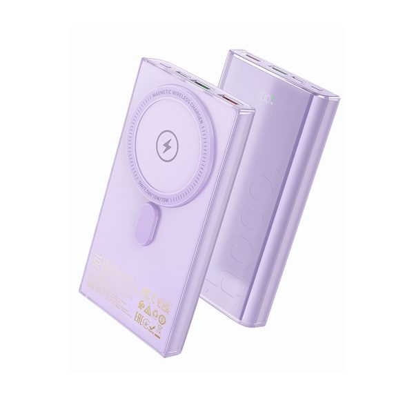 Hoco. Q22 Taurus 22.5W PD 20W Magsafe Dijital Ekranlı Powerbank - Mor