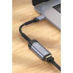 Hoco. UA26 Tak Çalıştır Type-C to RJ45 100 Mbps Ethernet Dönüştürücü - Gri - Görsel 4