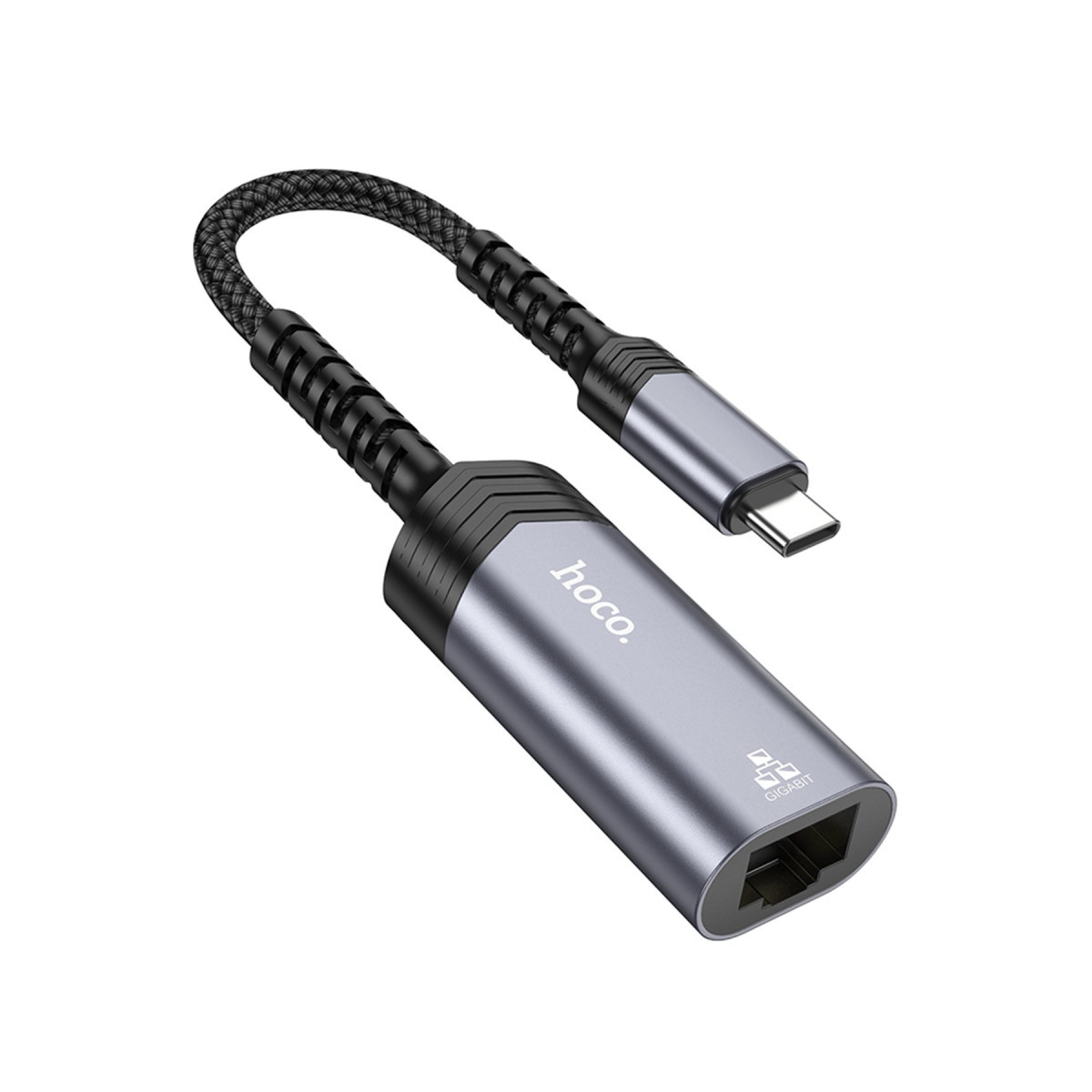 hoco-ua26-tak-calistir-type-c-to-rj45-1000-mbps-ethernet-donusturucu-gri-web Hoco. UA26 Tak Çalıştır Type-C to RJ45 1000 Mbps Ethernet Dönüştürücü - Gri - Görsel 1
