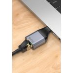 Hoco. UA35 Tak Çalıştır Type-C to RJ45 100Mbps Ethernet Dönüştürücü - Gri - Görsel 7