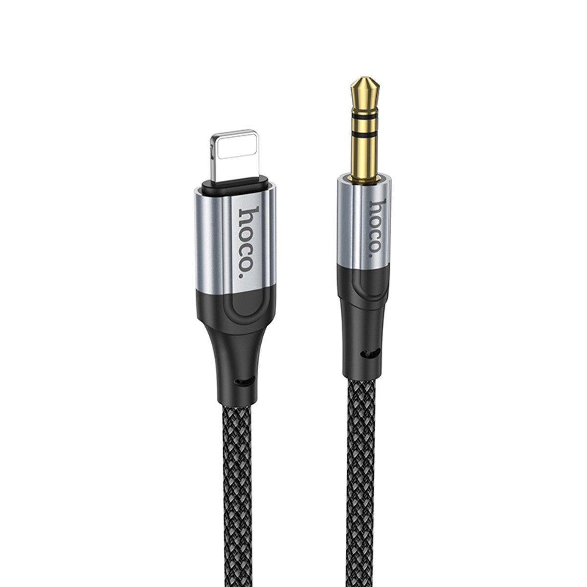hoco-upa26-1m-hasirli-lightning-to-aux-kablo-siyah-web Hoco. UPA26 1M Hasırlı Lightning to Aux Kablo - Siyah - Görsel 1