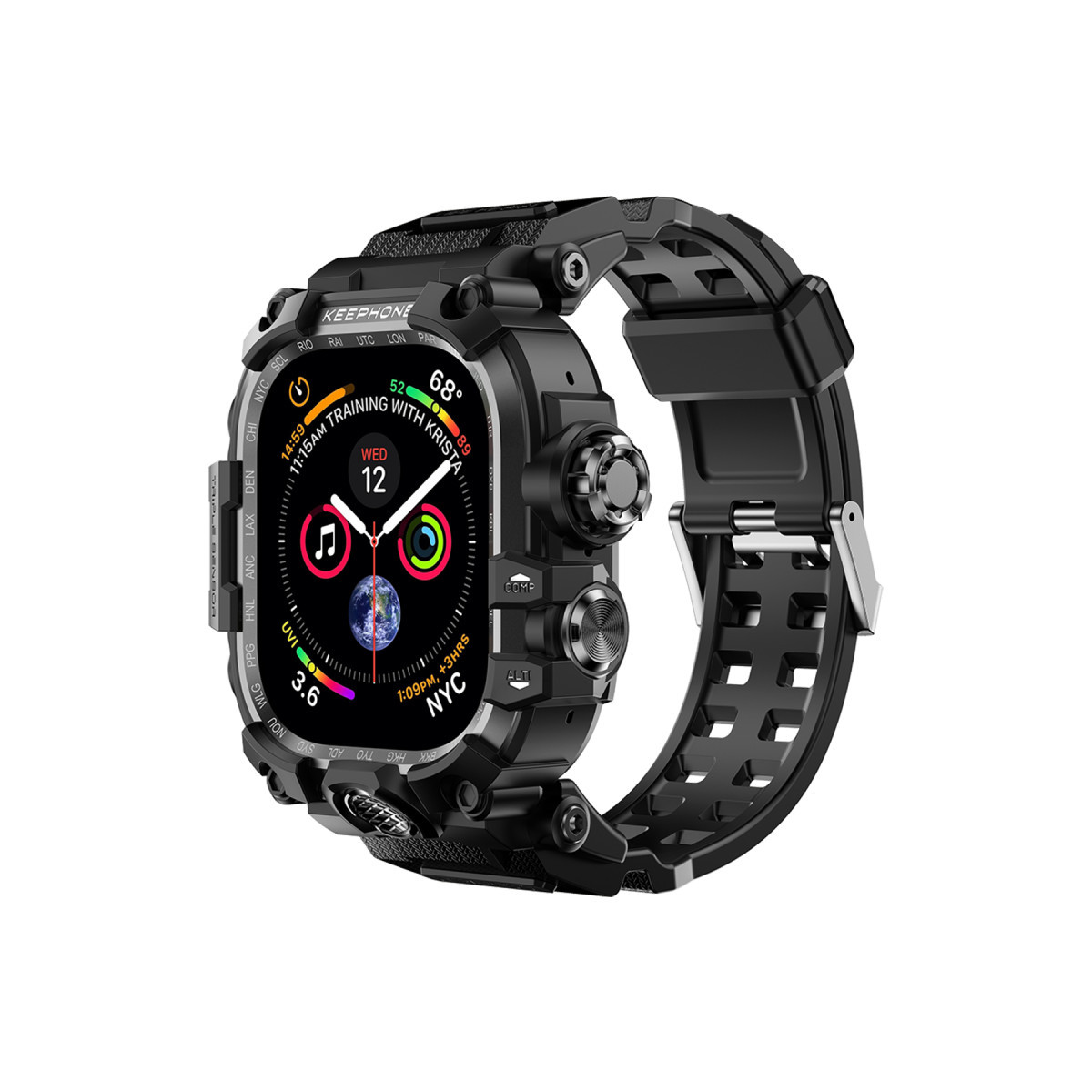keephone-apple-watch-46mm-bassion-kasali-kordon-siyah-web Keephone Apple Watch 46mm Bassion Kasalı Kordon - Siyah - Görsel 1