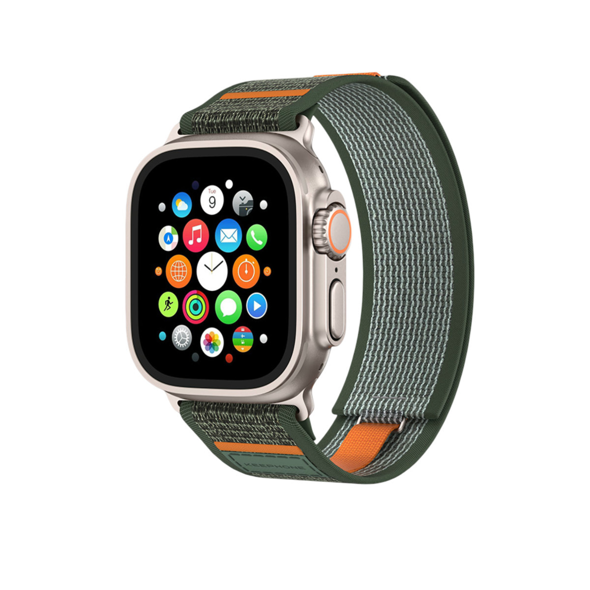 Keephone Apple Watch Ultra 2 49mm Musse Kumaş Kordon – Koyu Yeşil görseli 1