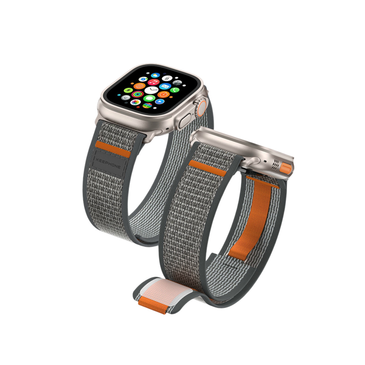 Keephone Apple Watch Ultra 2 49mm Musse Kumaş Kordon – Siyah görseli 2