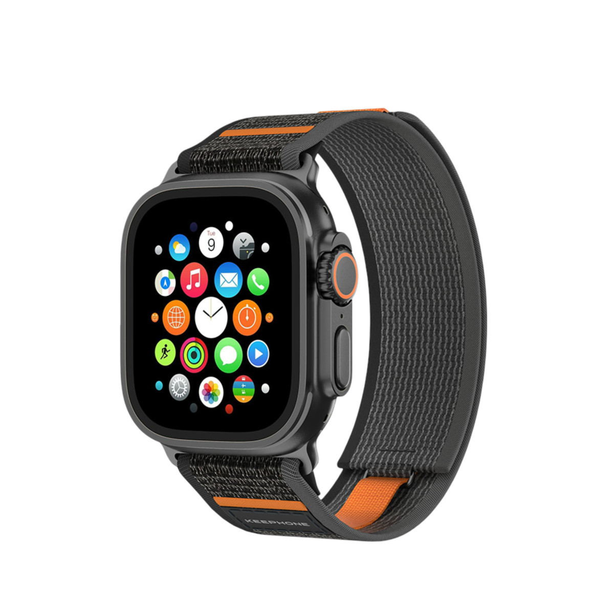 Keephone Apple Watch Ultra 2 49mm Musse Kumaş Kordon – Siyah görseli 1