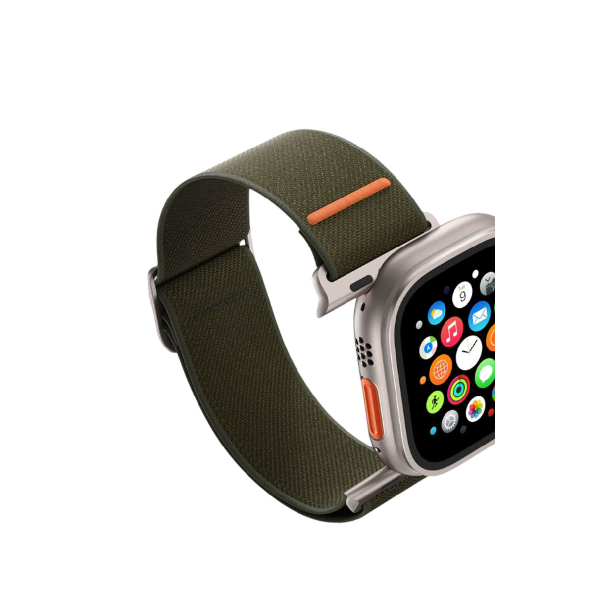 Keephone Apple Watch Ultra 2 49mm Navas Kumaş Kordon – Koyu Yeşil görseli 4