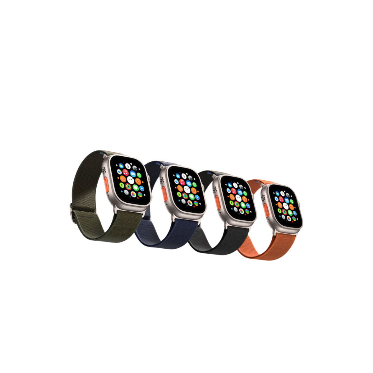 Keephone Apple Watch Ultra 2 49mm Navas Kumaş Kordon – Koyu Yeşil görseli 6