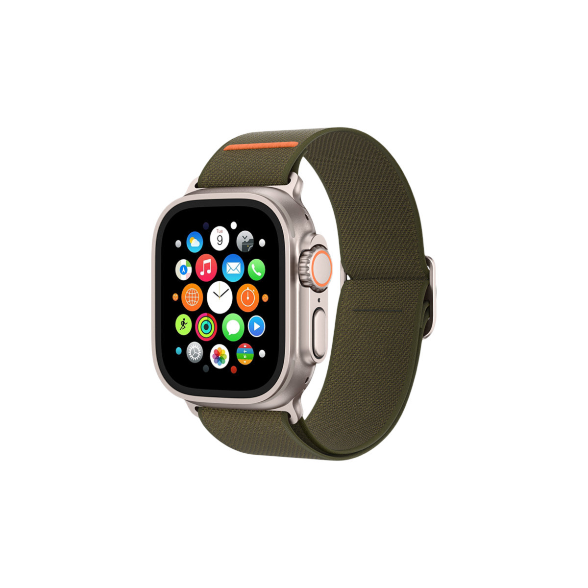 Keephone Apple Watch Ultra 2 49mm Navas Kumaş Kordon – Koyu Yeşil görseli 1