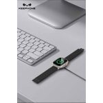Keephone IC-026 Type-C to Kablosuz Saat Şarj Çıkışlı Örgü Hızlı Şarj Kablosu - Siyah - Görsel 3