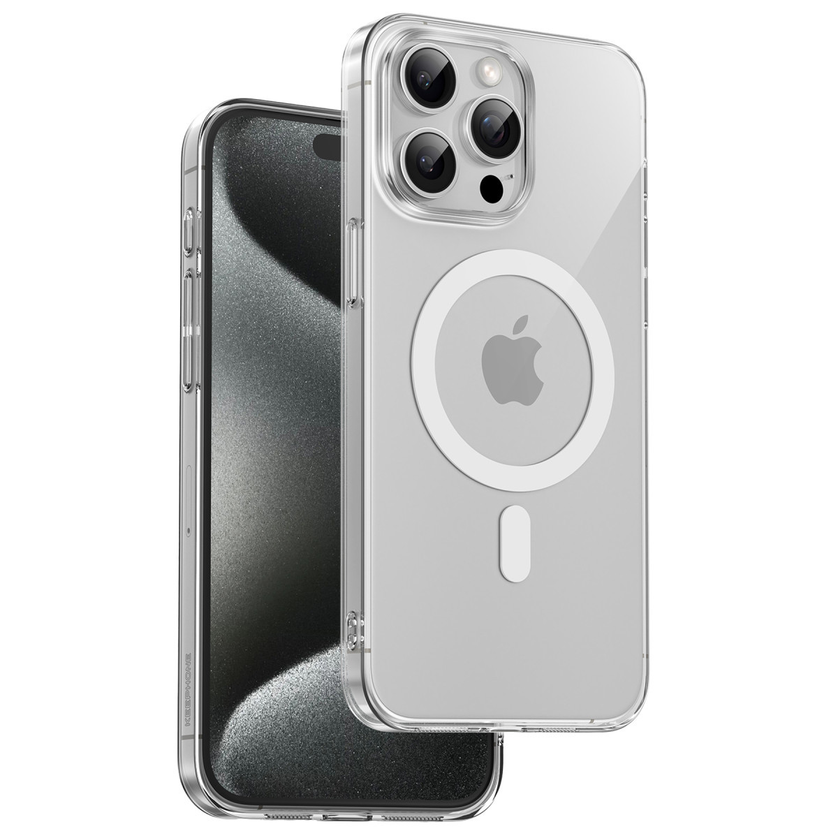 keephone-iphone-15-pro-max-x-crystal-slim-magsafe-kilif-seffaf-web Keephone Apple iPhone 15 Pro Max X-Crystal Slim Magsafe Kılıf - Şeffaf - Görsel 1