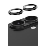 Keephone Apple iPhone 16 Capital Alüminyum AR Kamera Lens Koruyucu - Siyah