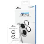 Keephone Apple iPhone 16 Pro Max 3D Spiral Alüminyum AR Kamera Lens Koruyucu - Siyah - Görsel 4