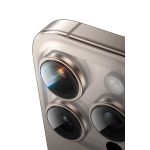 Keephone Apple iPhone 16 Pro Max Silikon Metal Kamera Lens Koruyucu - Natural Grey - Görsel 4