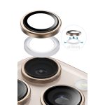 Keephone Apple iPhone 16 Pro Max Silikon Metal Kamera Lens Koruyucu - Titanyum - Görsel 2