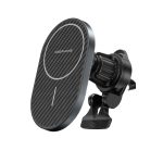 Keephone KPW-081 Kevlar Seanova 2in1 360 Derece Ayarlanabilir 15W Kablosuz Şarj Destekli Manyetik Magsafe Telefon Tutucu - Siyah