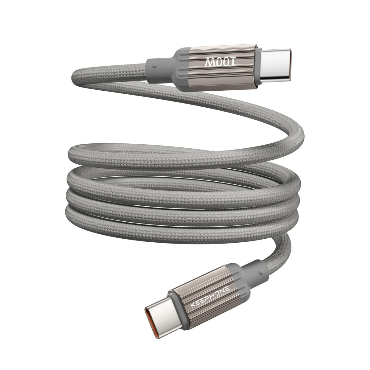 Keephone Magcoil 1M 100W Örgülü Type-C to Type-C Mıknatıslı PD Hızlı Şarj Data Kablosu – Siyah görseli 2