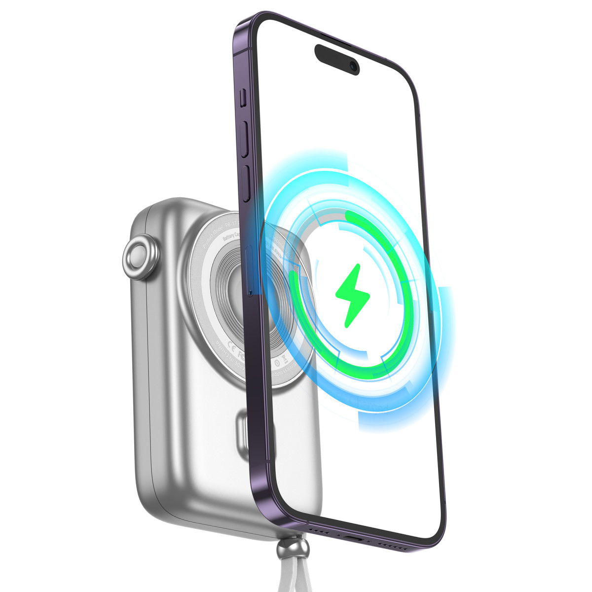 Keephone PB17 RapidPower 10.000 mAh 20W Type-C 20W Lightning 22.5W USB 15W Kablosuz Şarj PD Magsafe Powerbank – Siyah görseli 4