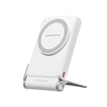 Keephone PB45 Hotta 10.000 mAh 22.5W Dahili Type-C Kablolu 15W Kablosuz Şarj Destekli Standlı PD Magsafe Powerbank - Beyaz