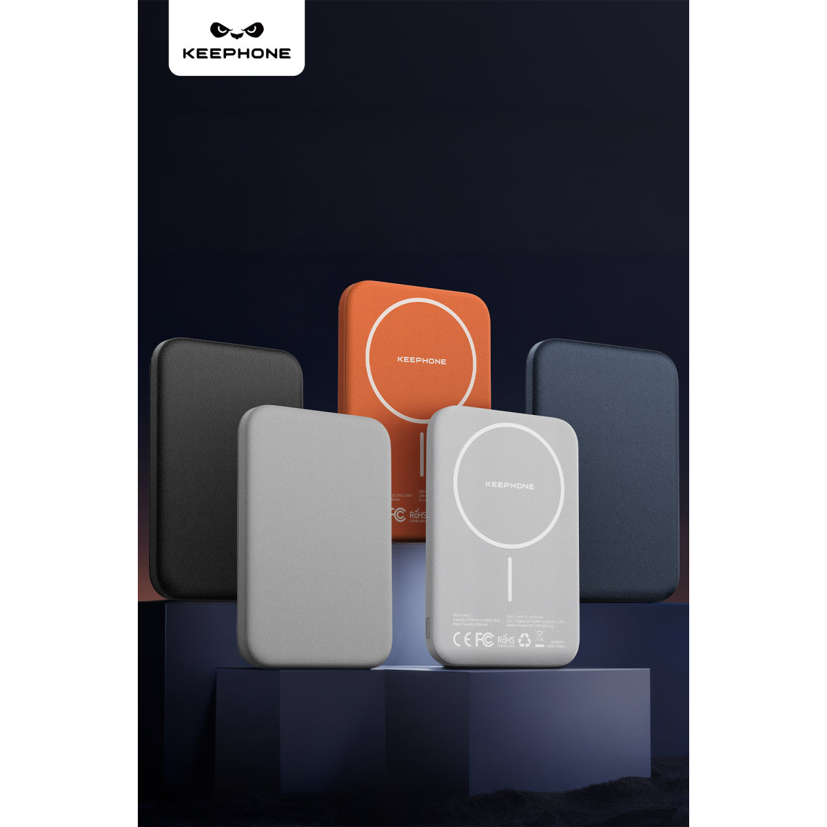 Keephone PB57 Peekaboo 5.000 mAh 20W PD ve 15W MagSafe Uyumlu Powerbank – Mavi görseli 5